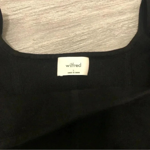 Aritzia Wilfred Natalie knit ribbed Square Neck bustier top in Black size L - Picture 5 of 8